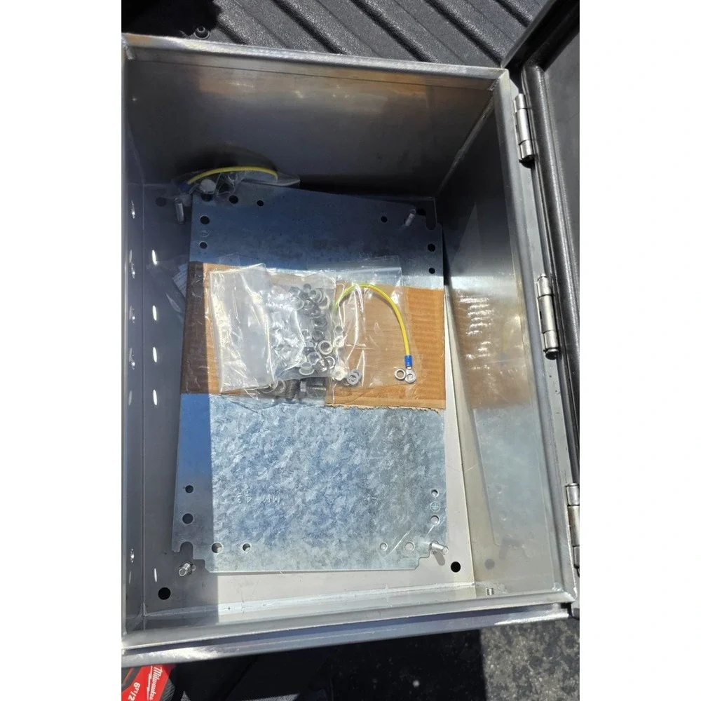 Electronics box. Stainless steel, size 16x12x8, used.